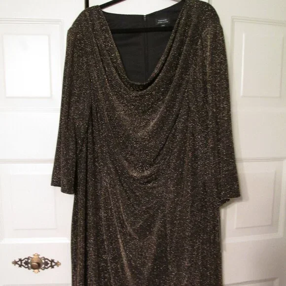 Tahari | Dresses | Tahari Arthur S Levine Black And Gold Dress 22w |  Poshmark
